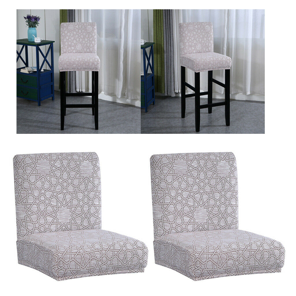 2pcs Spandex Dining Room Chair Covers Bar Counter Side Stool Slipcovers