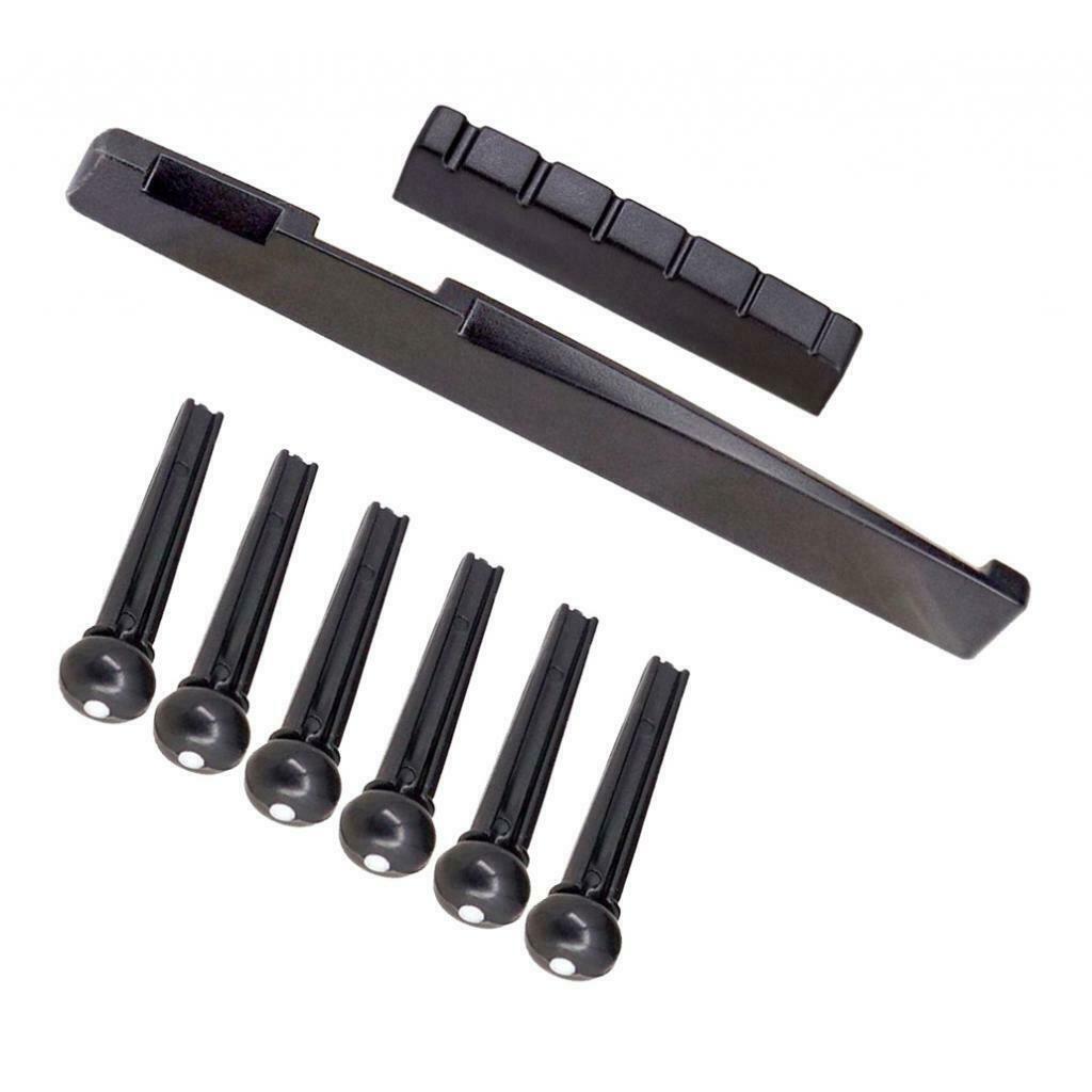 8 lot Guitar Bridge Pins Saddle Nut Set for Left Handed Acoustic Guitar