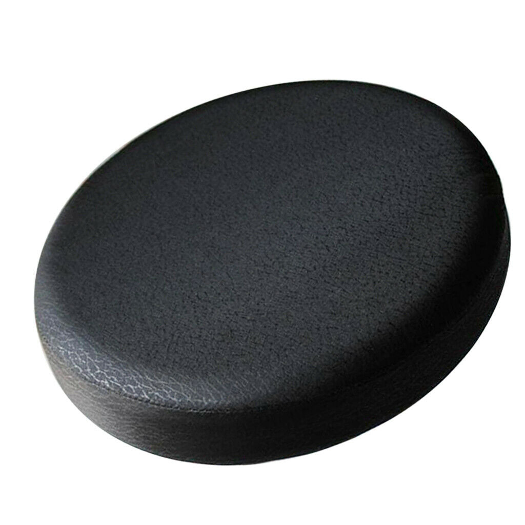 2xBlack_35x10cm Waterproof Anti-slip Bar Stool Cover Round Lift Chair Seat