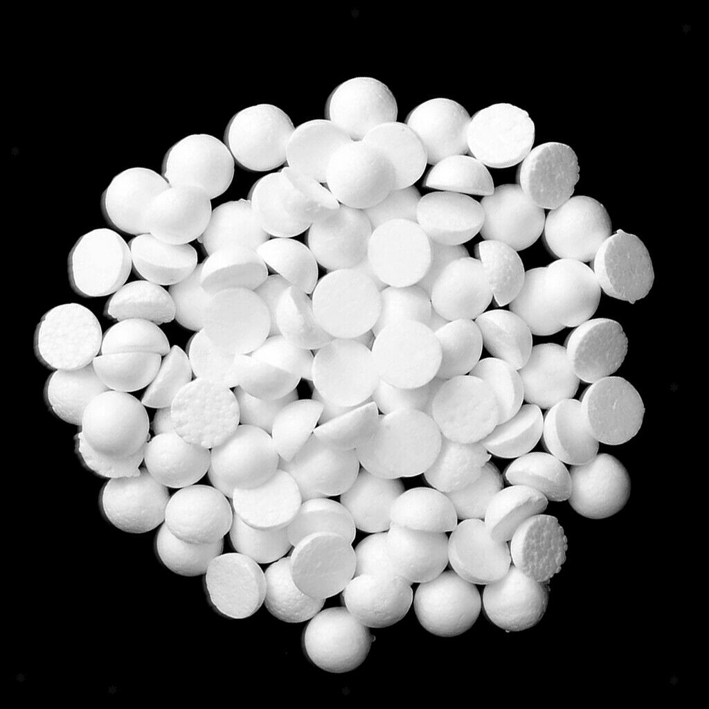 100x White Modelling Craft Polystyrene Foam Balls Sphere Hemisphere Lot 20mm