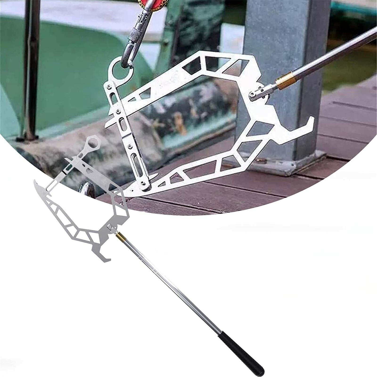 Multi-Purpose U Type Telescopic Boat Hook Dock Hook Long-Distance Threader
