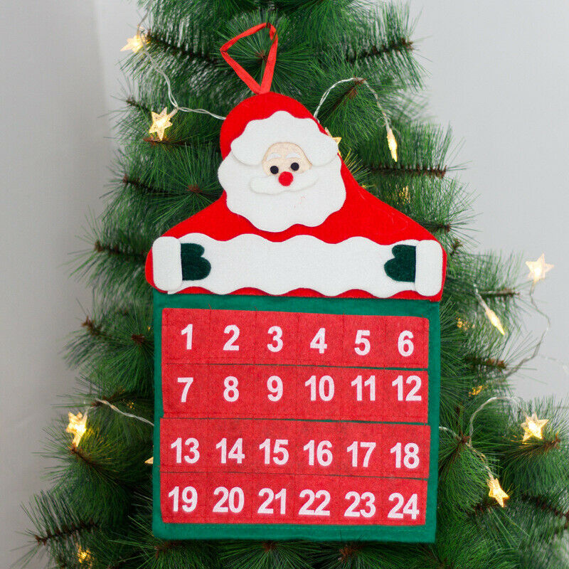 Christmas 24 Day Advent Calendar Red And White Santa Claus  Countdown Decorat DF
