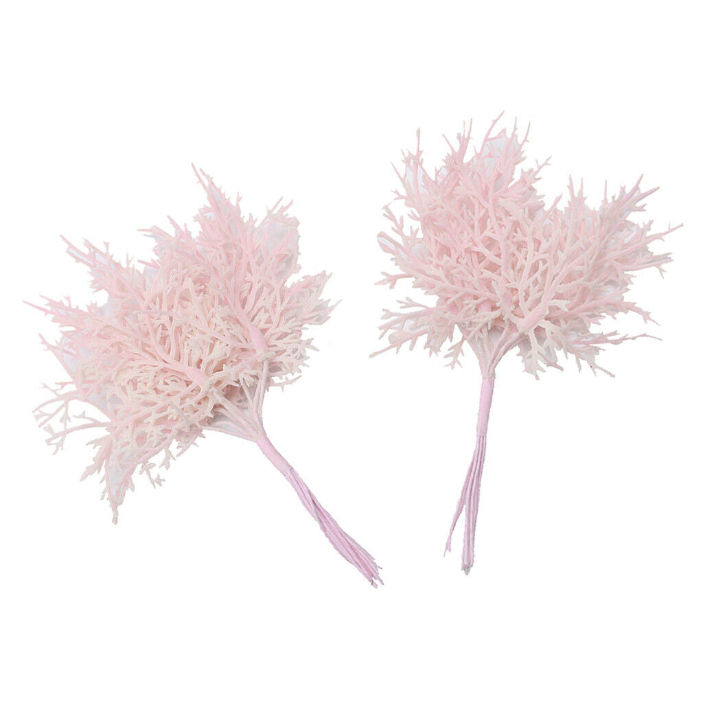 20pcs Artificial Leaves Foliage DIY Bouquet Garland Xmas Party Decor Pink