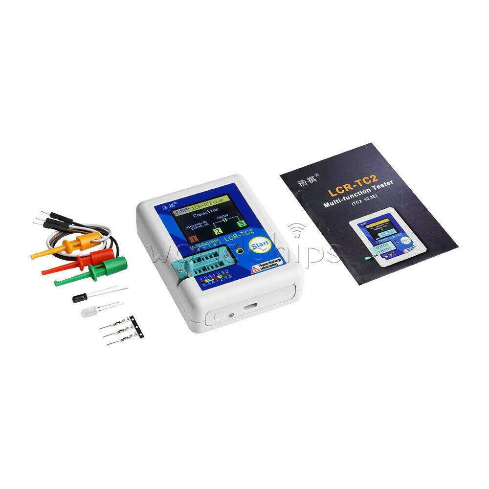 Upgraded LCR-TC2 Transistor Tester TFT Diode Triode Capacitance Meter ESR + Kit