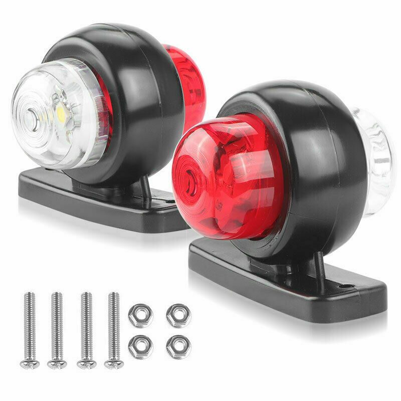 20X 12V 24V Red Yellow White LED Side Marker Clearance Light Lamp Truck Trailer