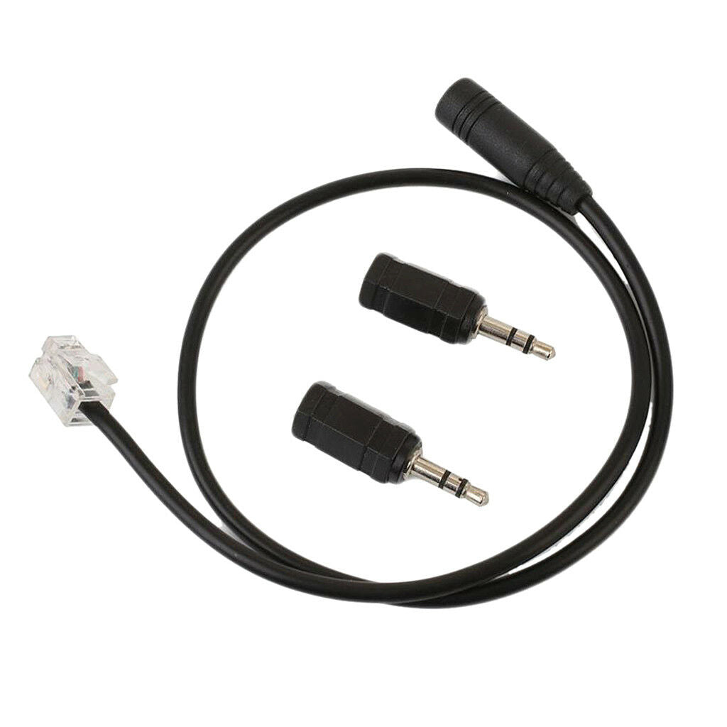 MagiDeal RJ9 to 3.5mm 2.5mm Plug Cable Connector For Telephone Headsets