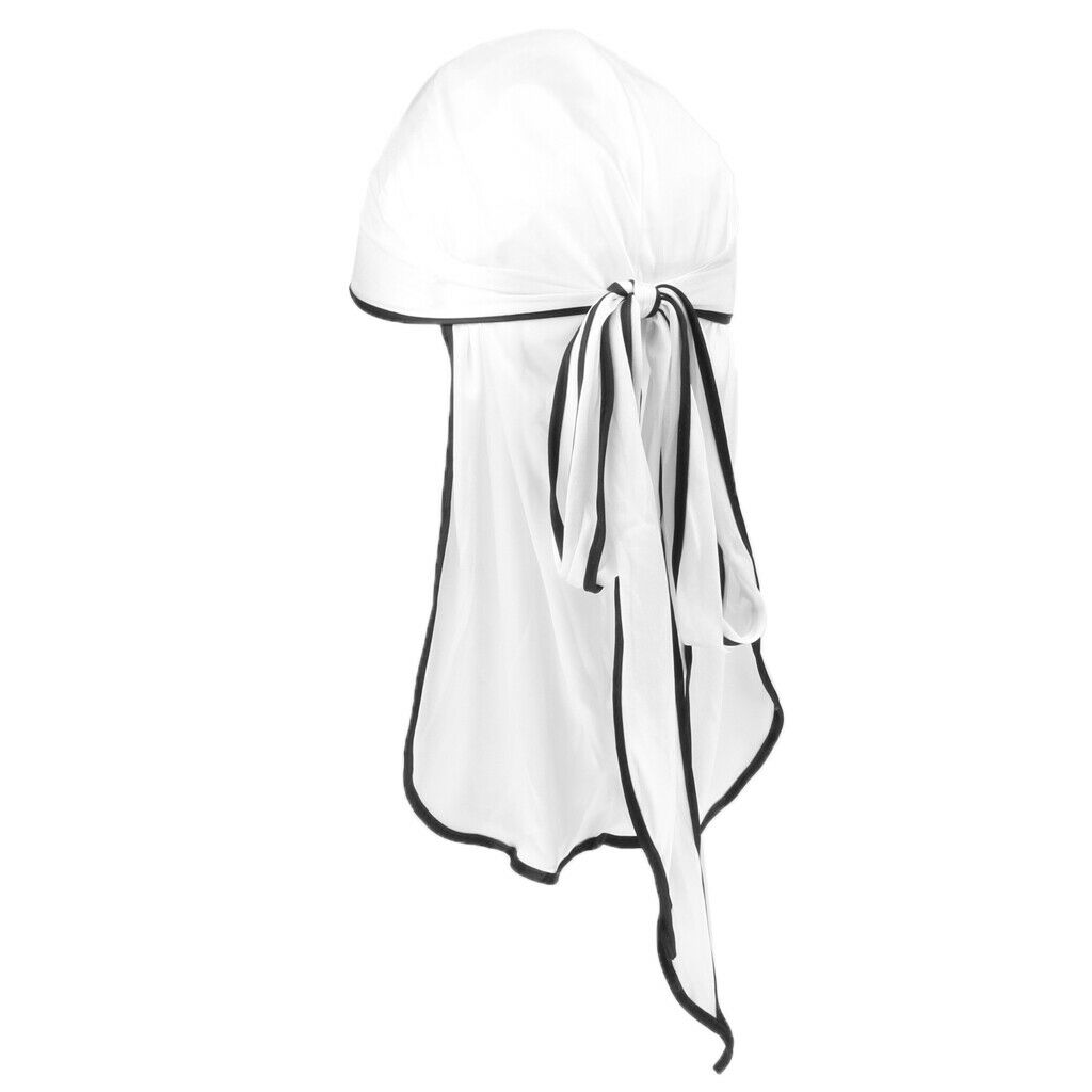 2Pack Unisex Satin Bandana Hat Rag Cancer Chemo Headwrap Long Tail Durag