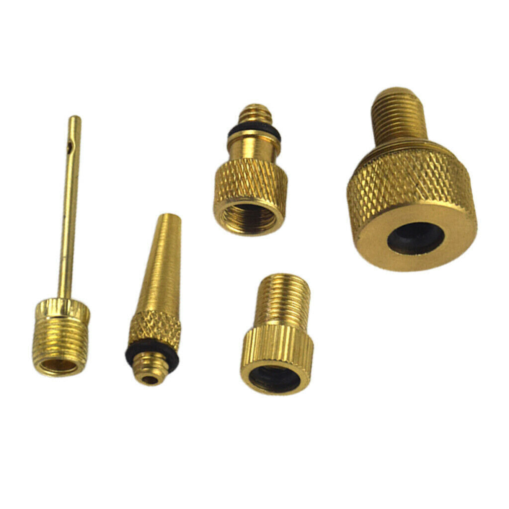 Brass Bike Pump Valve Adapter Set Presta And Schrader Coverter Connector
