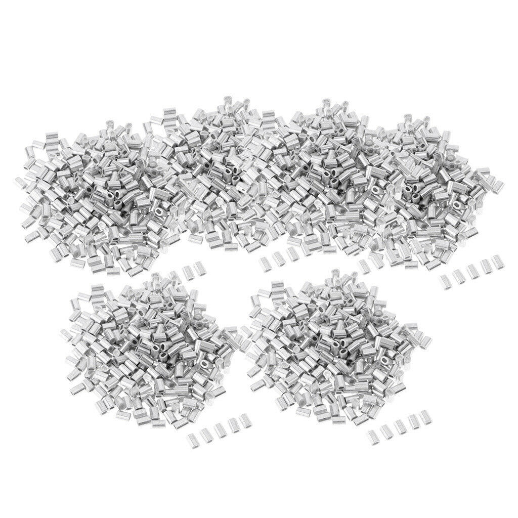 600pcs Aluminium Tube Barrel Crimp Sleeves Fishing Wire Tube Connectors