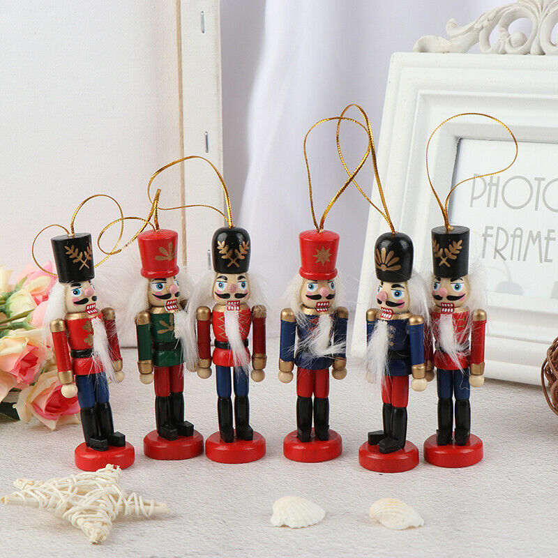 10cm Wooden Nutcracker Soldier Christmas Decoration Pendants Ornaments To.l8