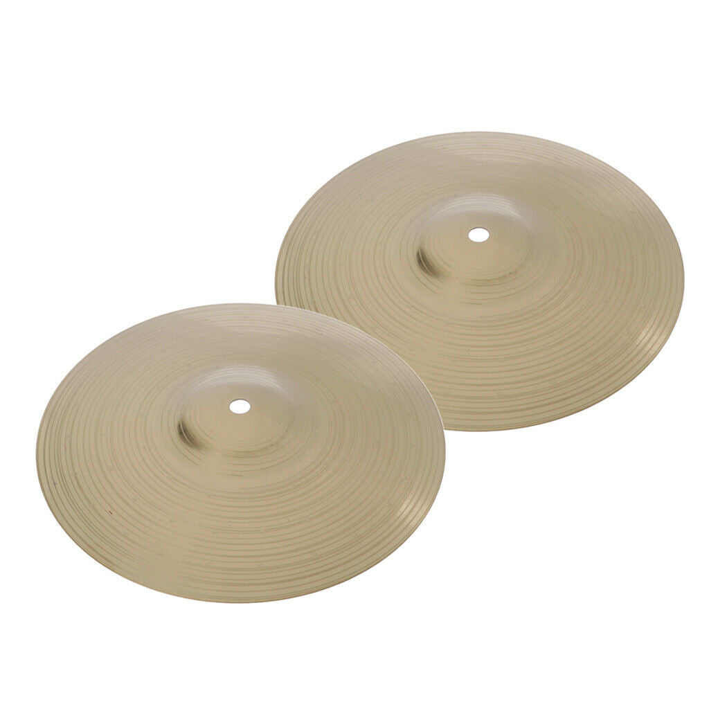 2x Golden Brass Crash Drum Cymbals Jazz Drum Kit Parts Instrument Drummer