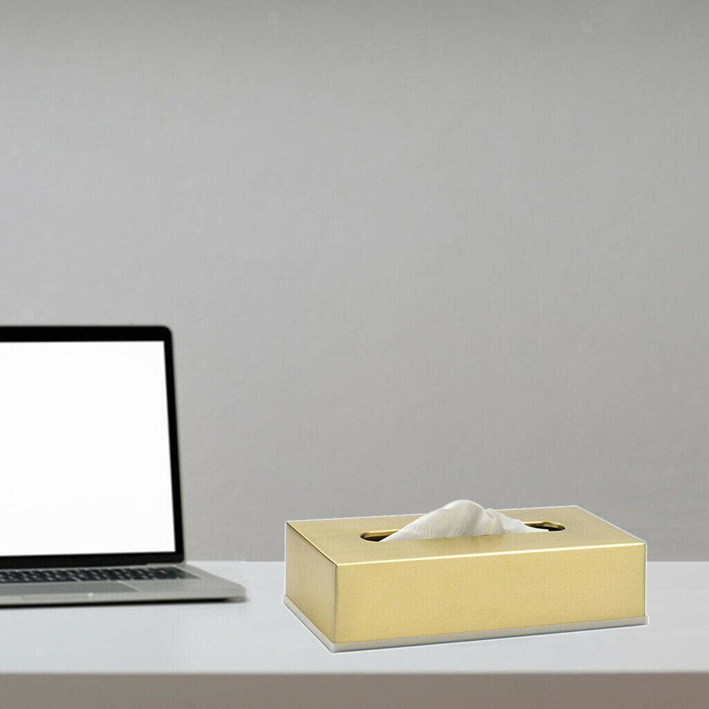 Rectangular Stainless Steel Tissue Box Stylish Paper Container Night Stand