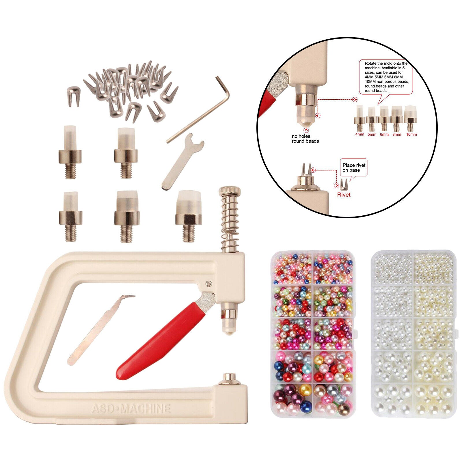 Manual beading pear bead press fusing machine hand press tool clothes