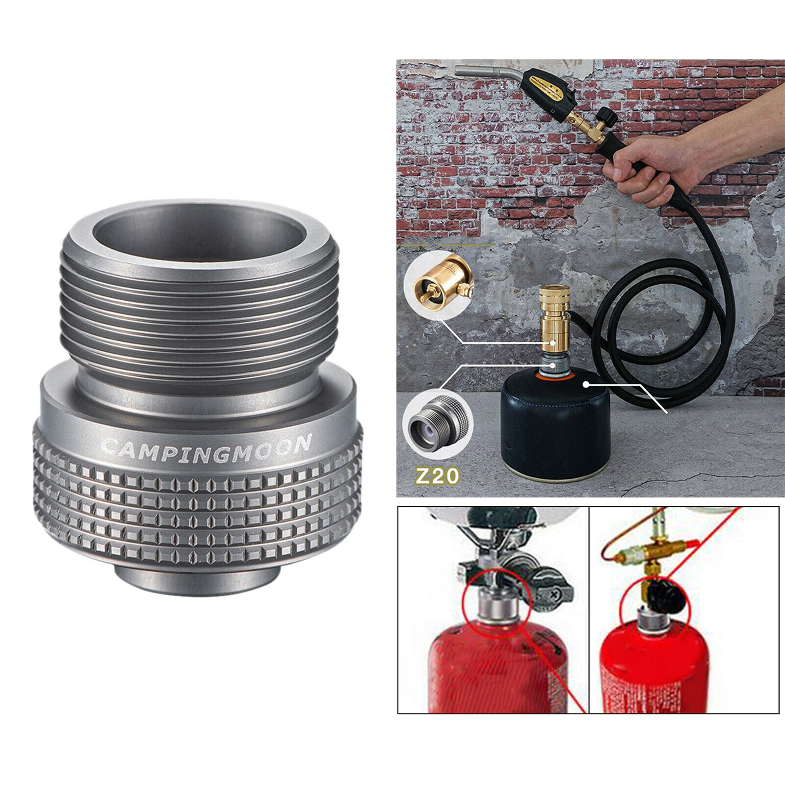 Stove Adapter Aluminum Alloy Propane Gas Tank Convert Connector Coupler