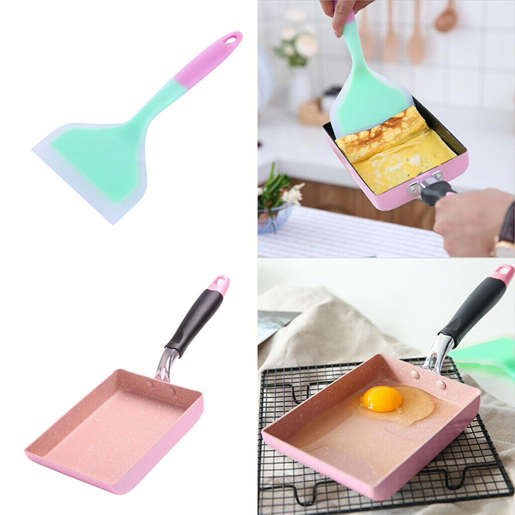 Non-Stick Fry Pan Omelette Skillet with Silicone Turner Cooking Utensils