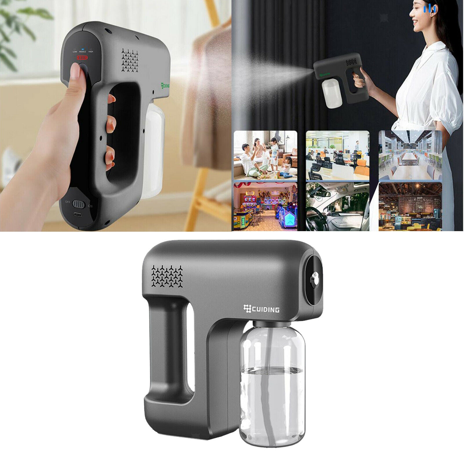 400ml Home Car Salon Portable Fogger Machine Nano Steam Spray Guns Black