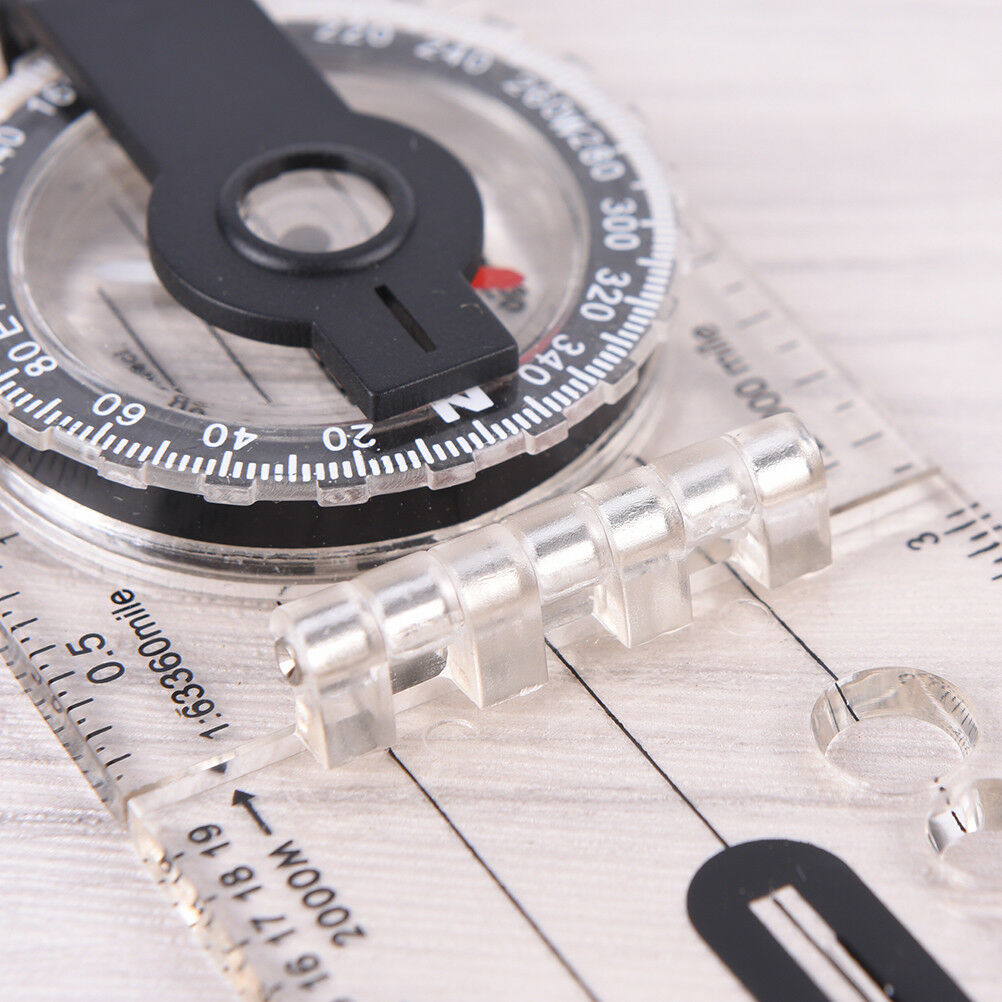1pc portable fold compass mm inch travel baseplate ruler compass map BDAU