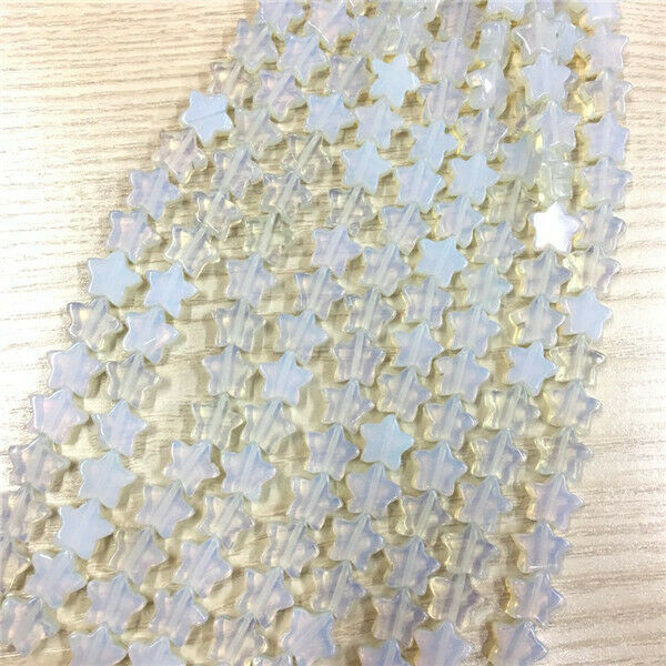 1 Strand/20Pcs 13x5mm White Opal Pentagram Star Spacer Loose Beads DIY HH640