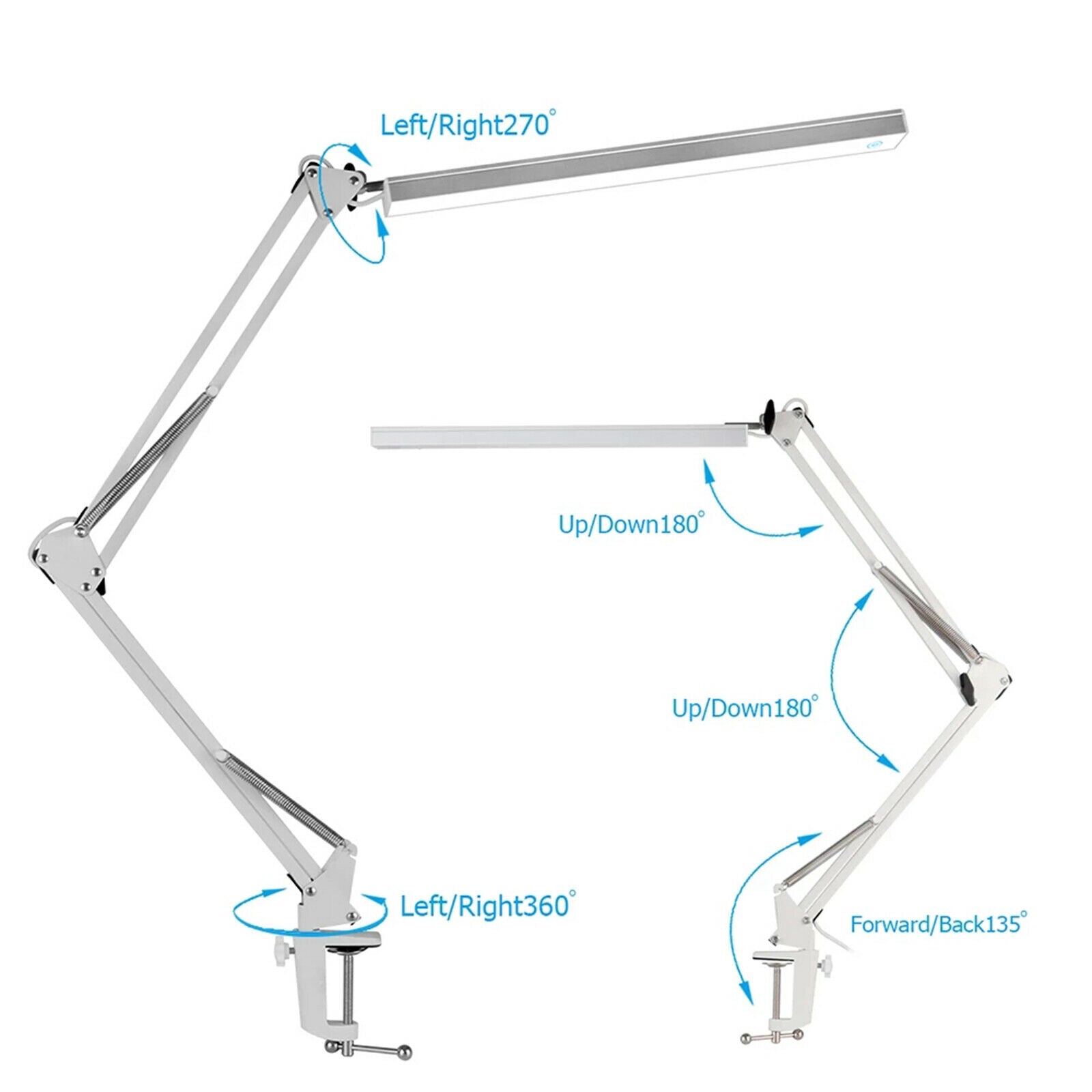 Folding Eye Protection LED Desk Lamp with Clamp Home Office Desk Light