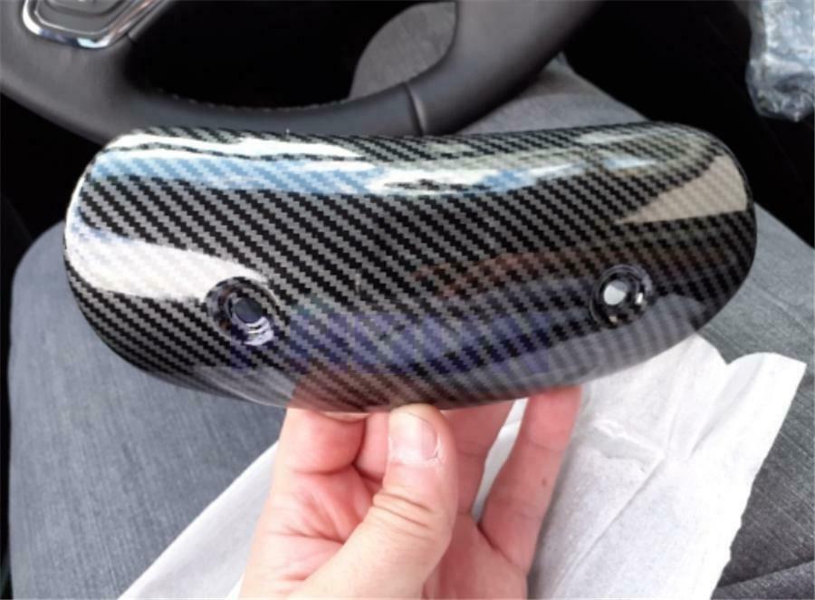 Motorcycle Exhaust Pipe Heat Shield W/ Stainless Steel Clamps Carbon Fiber Look