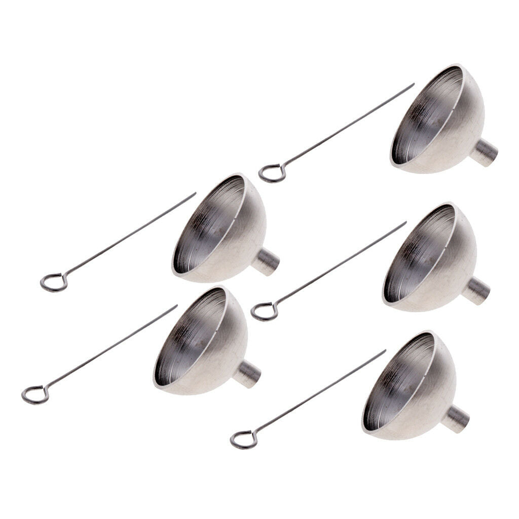 5x Small Stainless Steel Funnel Kit For Filling Cremation Jewelry Urns Ashes