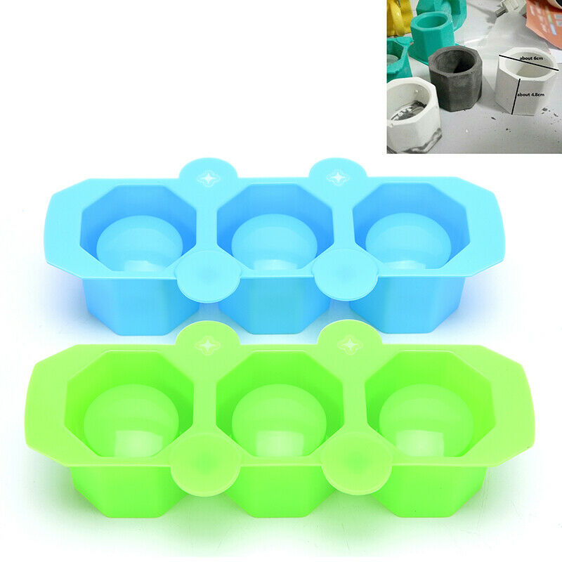 Octagonal Silicone Mold Concrete Fleshy Flower Pot Candlestick Mold DIY C.l8