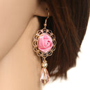 Women Girl Crystal Water Drop Dangle Earrings Daily Korean Style Jewelry