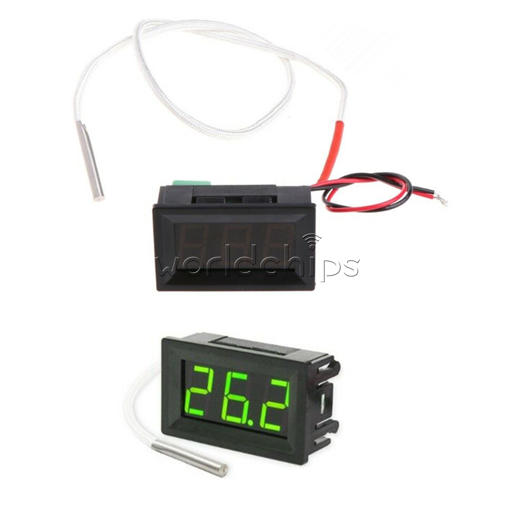 DC 12V Digital LED Thermometer Probe Temperature Meter K Type Thermocouple