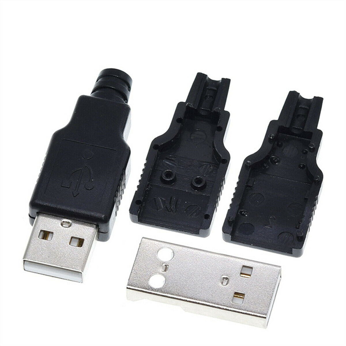 10 Sets DIY USB AC Connector Female Plug A Type Assembly Adapter Socket Solder