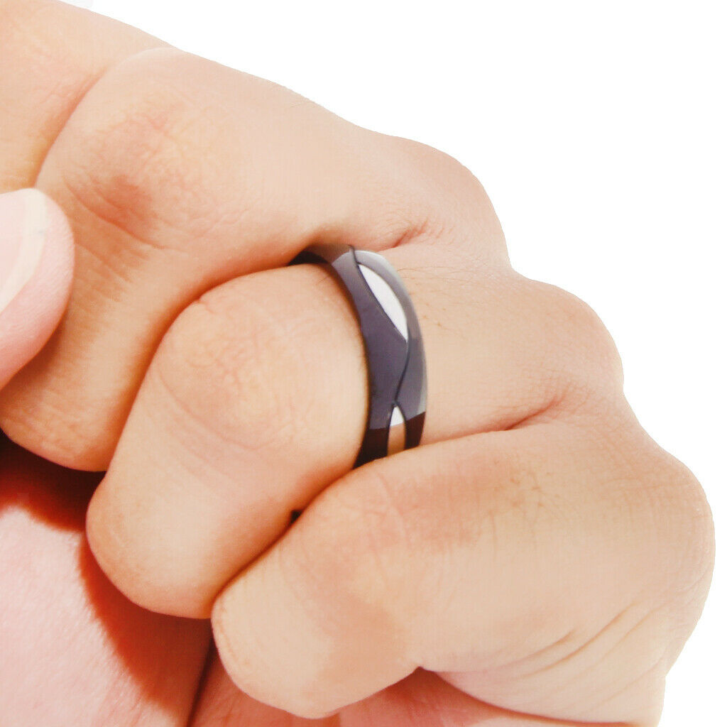 Stainless Steel Couple Lovers Pinky Ring Band Gift Men Women Black US Size13