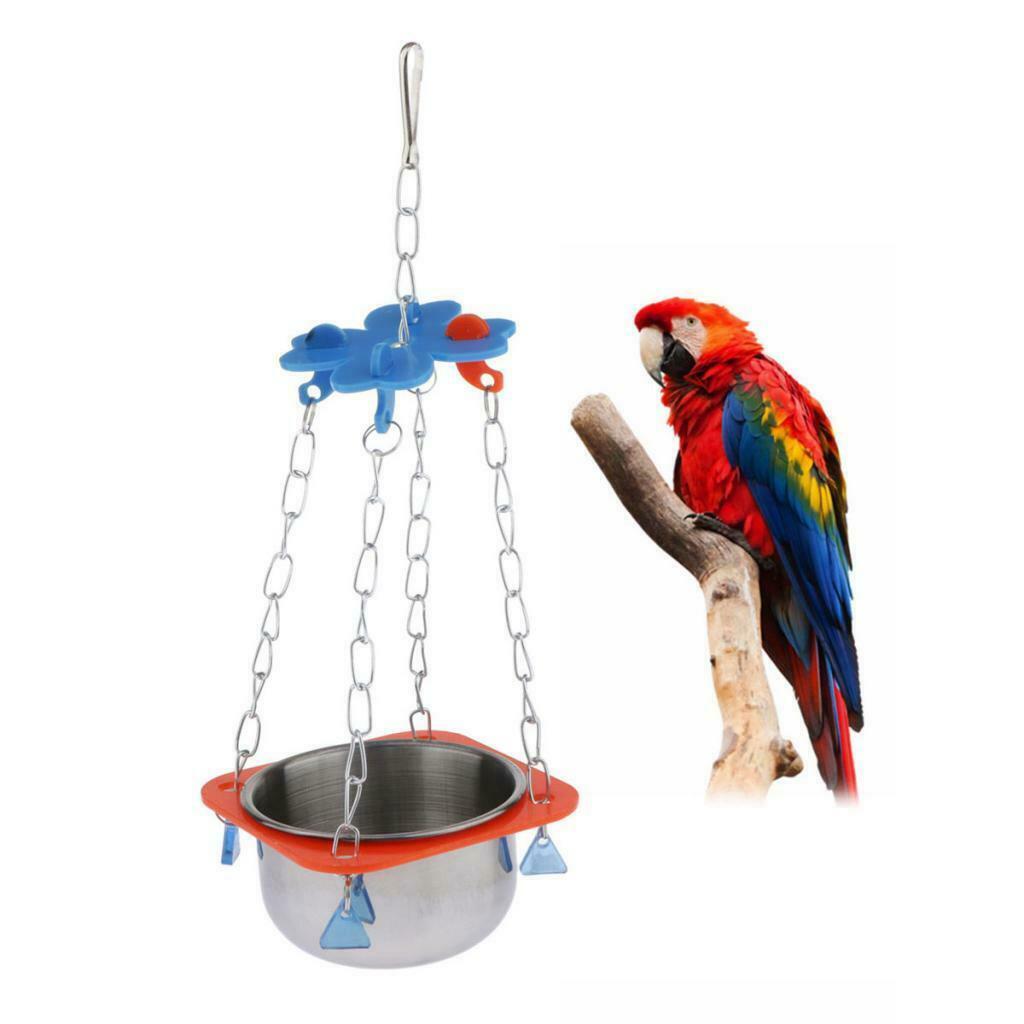 2 Pack Birds Parrots Standing Perch With Cage Water Bowls Birds Parrots