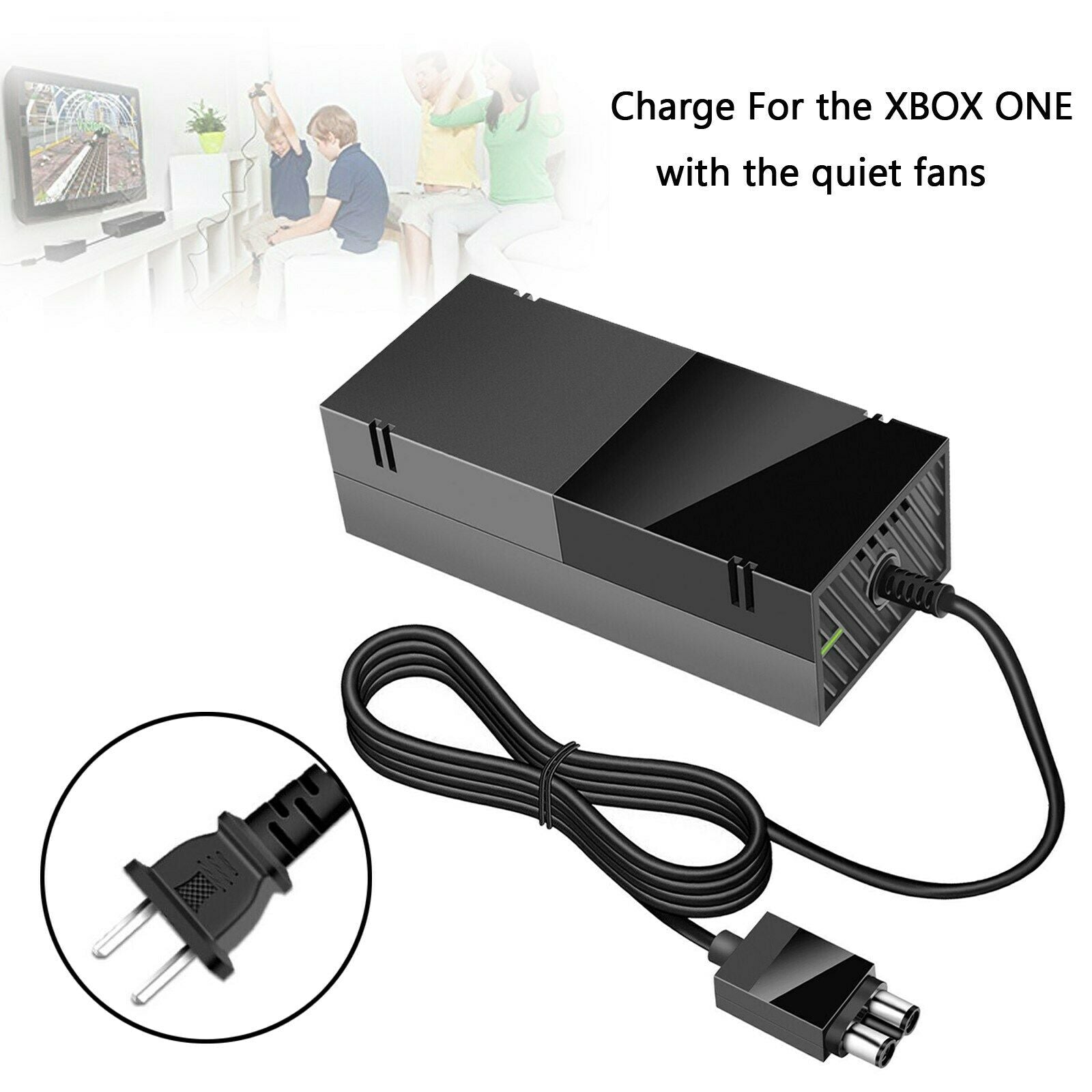 AC Adapter Brick Charger Power Supply Cord Black 135W Fit for Xbox One US Plug