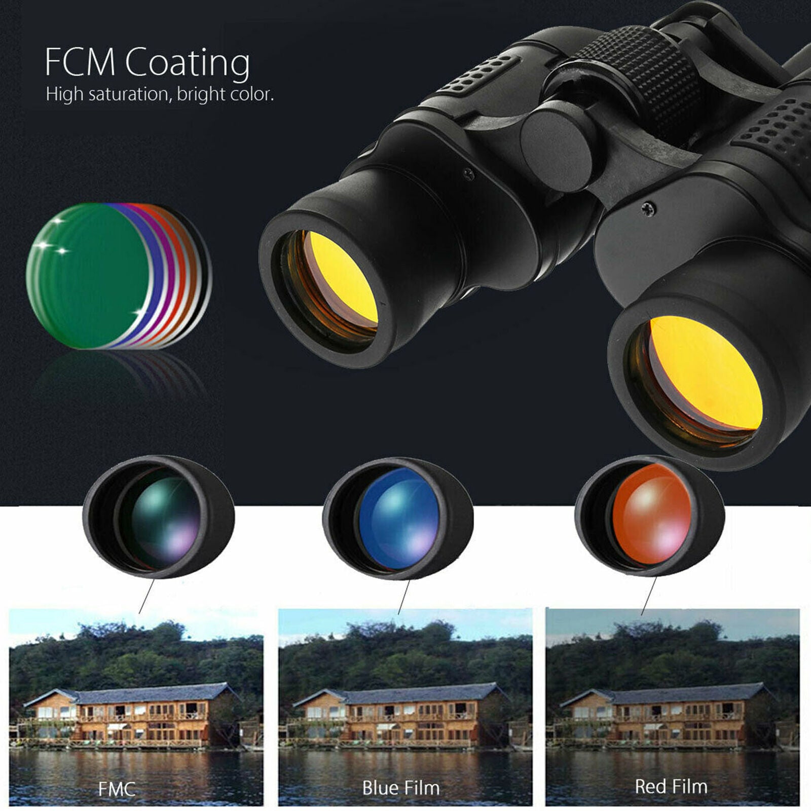 Day/Night 60x60 5-3000M Military Army Zoom Ultra HD Binoculars Optics Hunting