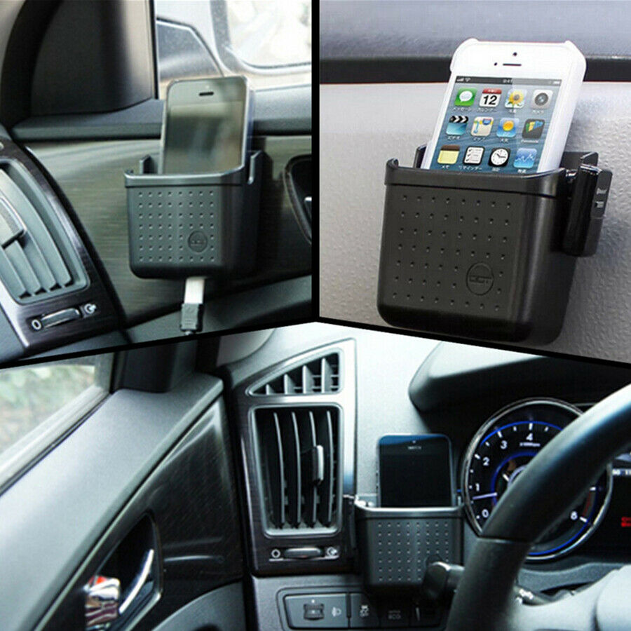 Universal Organizer Storage Box Phone Sunglasses Holder Black Car Accessories
