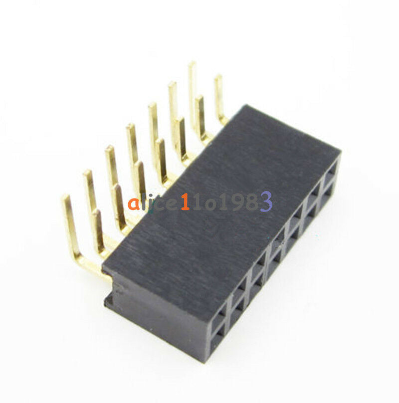 10PCS 2.54mm Pitch 2x7Pin Header Right Angle Female Double Row Socket Connector