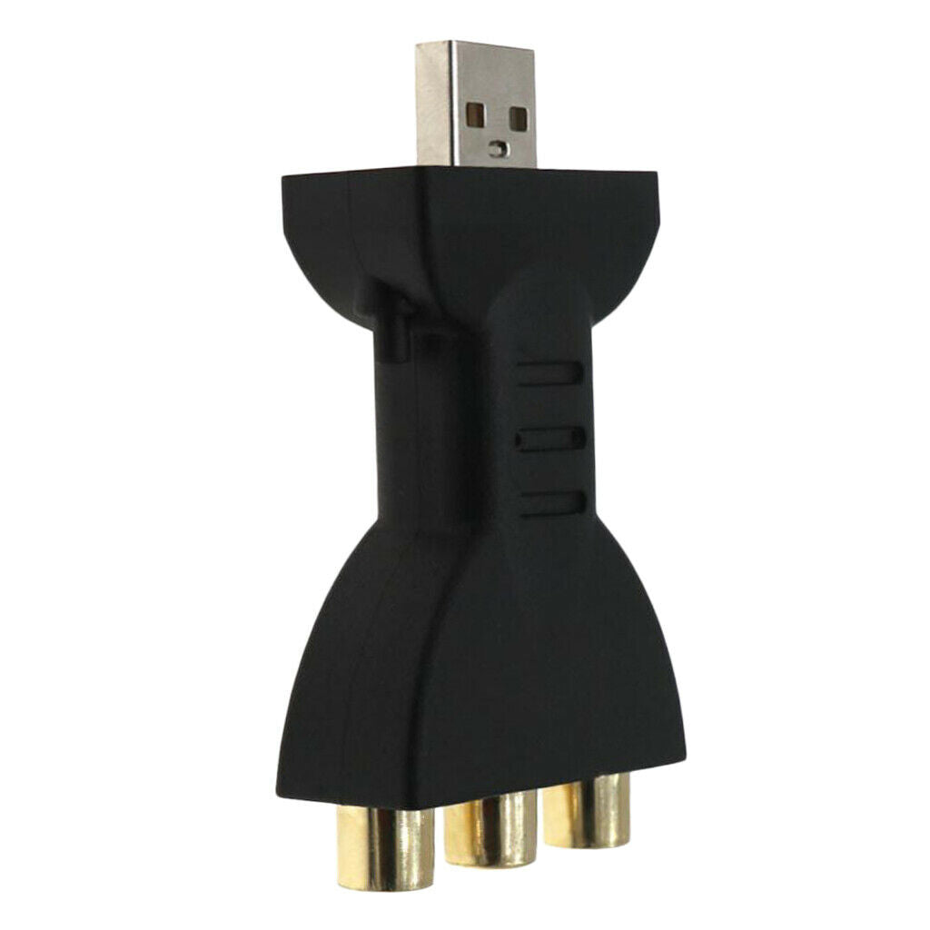 USB Male To 3 RCA Audio Video Adapter AV Converter Cable Cord HDTV Black
