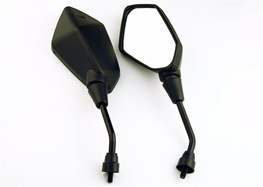 1 Pair Black Hexagon Motorcycle Rearview Side Mirror For Yamaha Kawasaki BMW