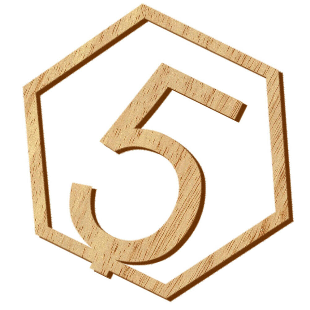 20pcs Hexagon 1-20 Wooden Table Numbers with Holder Base Wedding Table DecDD