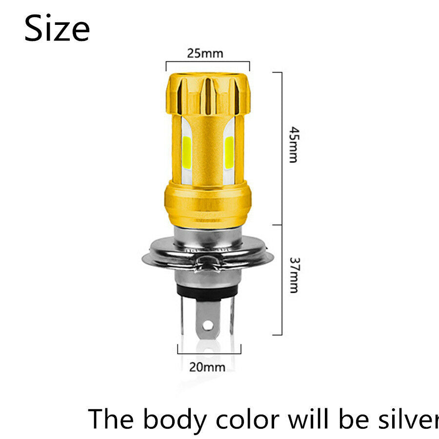 DC 12V-80V Super Bright White H4 LED Bulb 36W LED Motorcycle Headlight COB 6000K