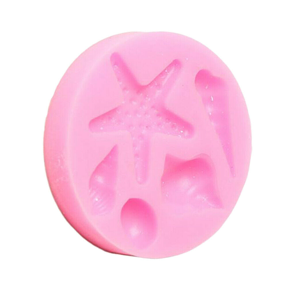 Silicone Shells Conch Starfish Mold Jelly Candy Mould Pink Fondant Cake Mold