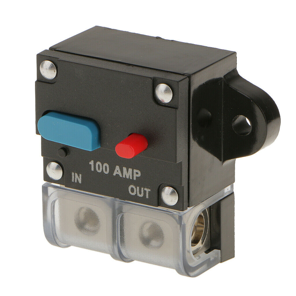100A Amp In-Line Circuit Breaker Stereo/Audio/Car/ Fuse Holder 12V/24V