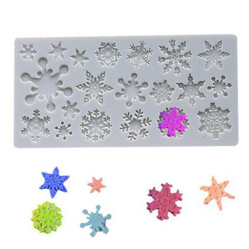 Christmas Snowflake Silicone Fondant Mold Cake Decorating Handmade Tools .l8