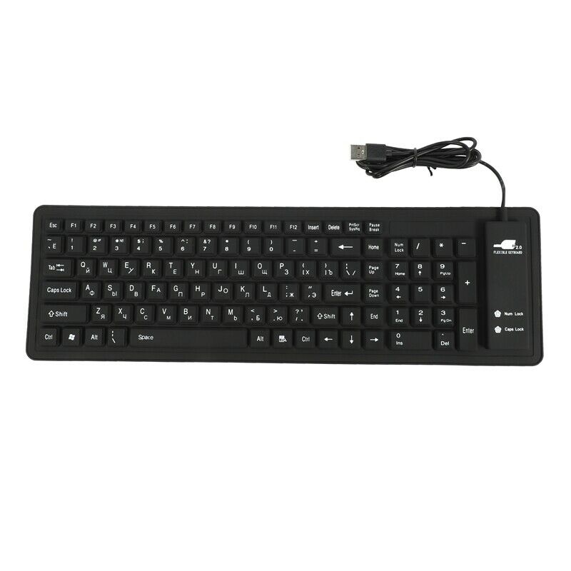 103Keys Silicon Keyboard Russian Layout USB Interface Keyboard Flexible Fol R4Z3