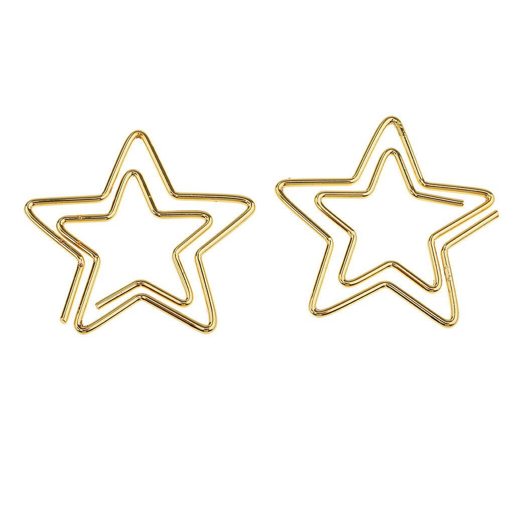 12pcs golden star shape paper clip +20pcs blue car shape marking clips