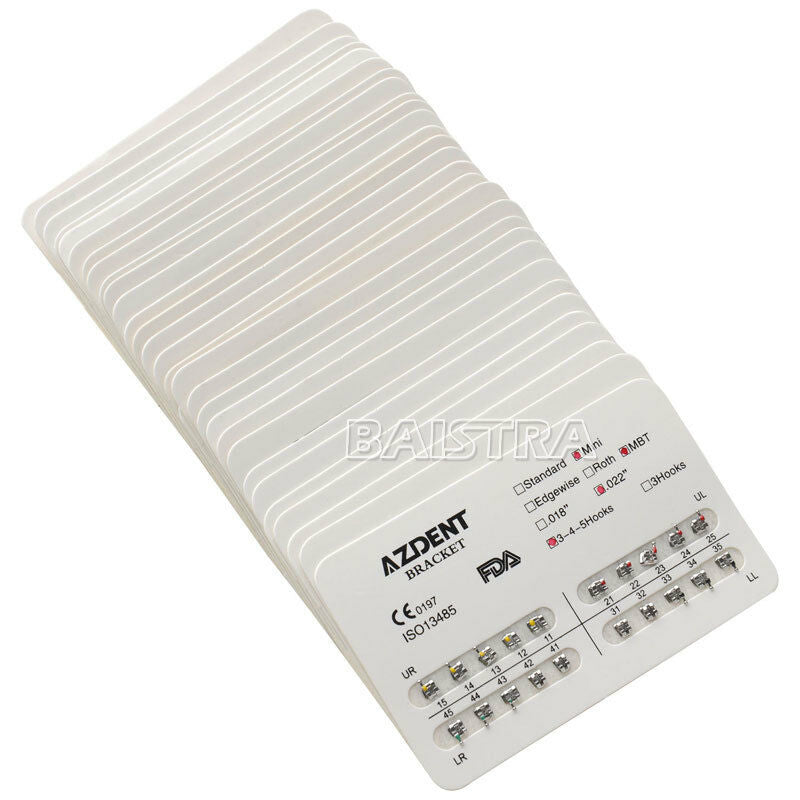 50X AZDENT Dental Orthodontic Metal Brackets Braces Mini MBT.022 Hooks 3 4 5