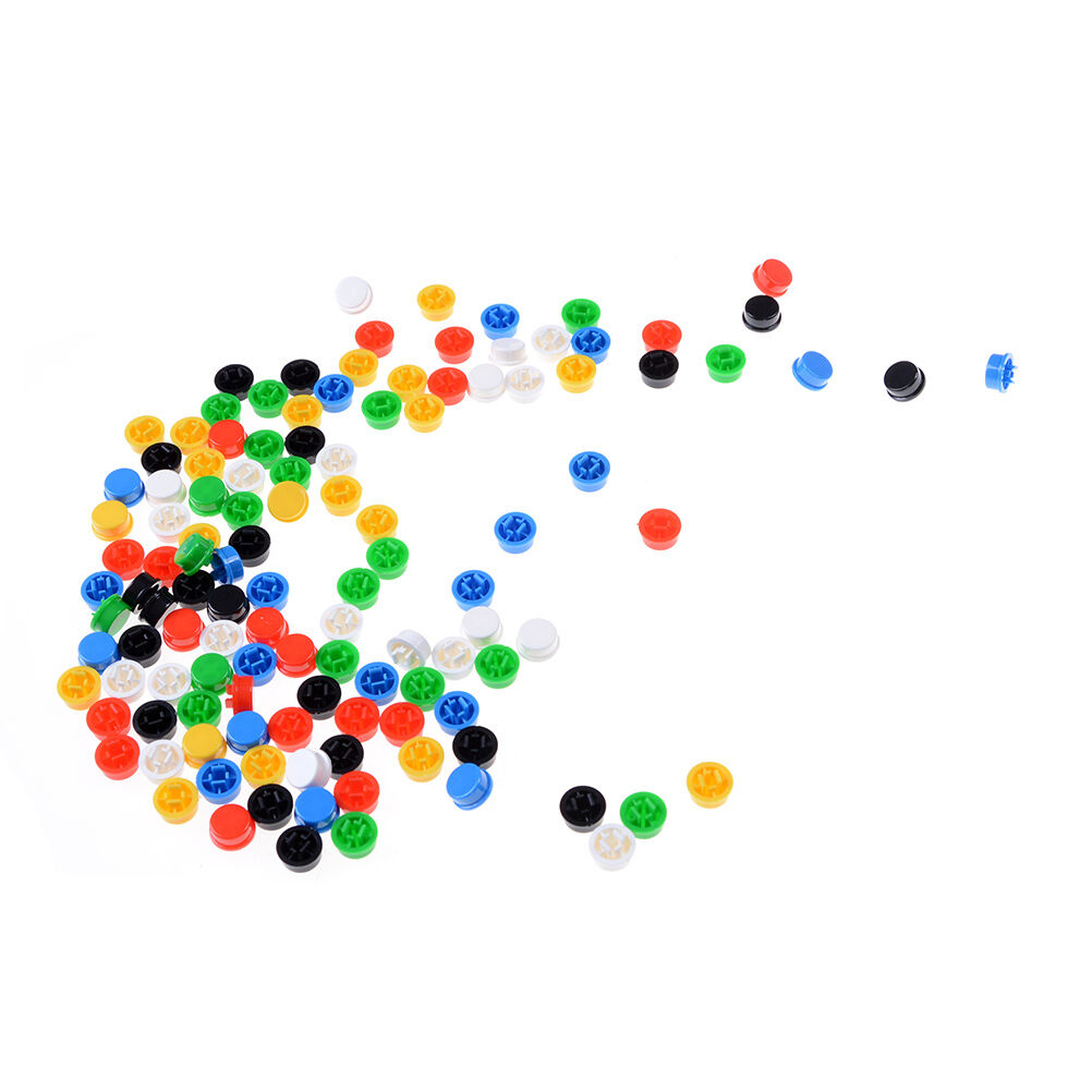 100x/lot Colors Plastic Cap Hat 6*6mm A56 Tactile Push Button Switch Lid Cove WF