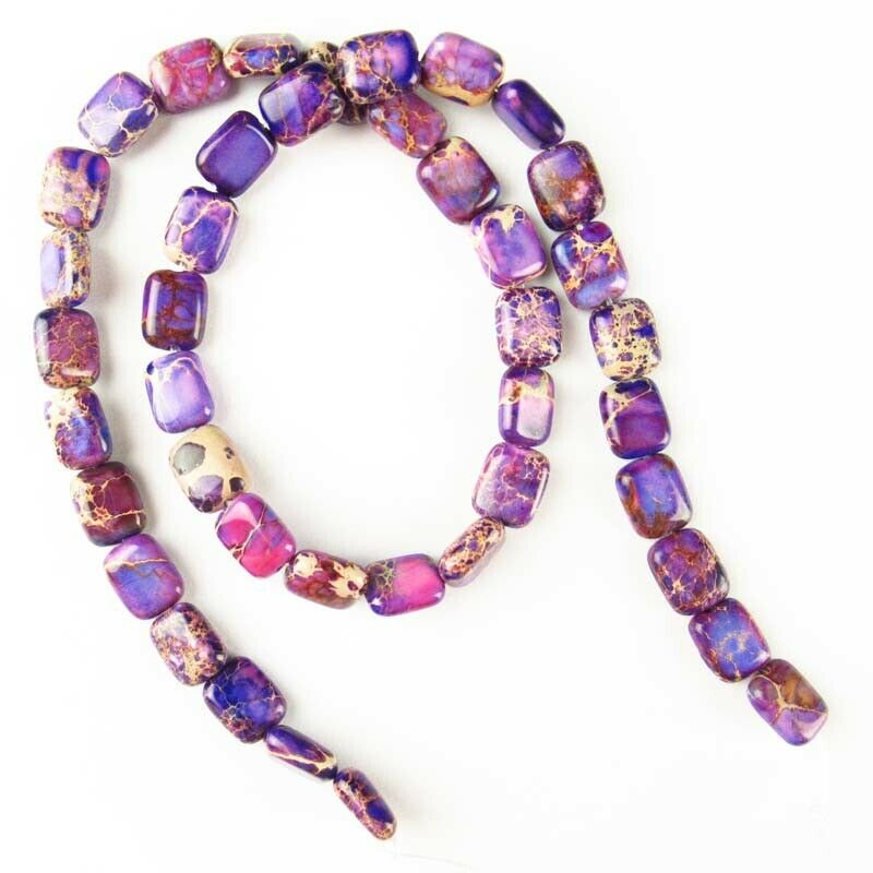 Purple Man-made Sea Sediment Jasper Oblong Loose Bead 15.5 inch 10x8x4mm A562DHS