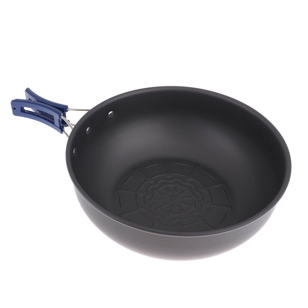 2-3 Person Camping Fry Pan Outdoor Portable Picnic Cooking Cookware with Lid