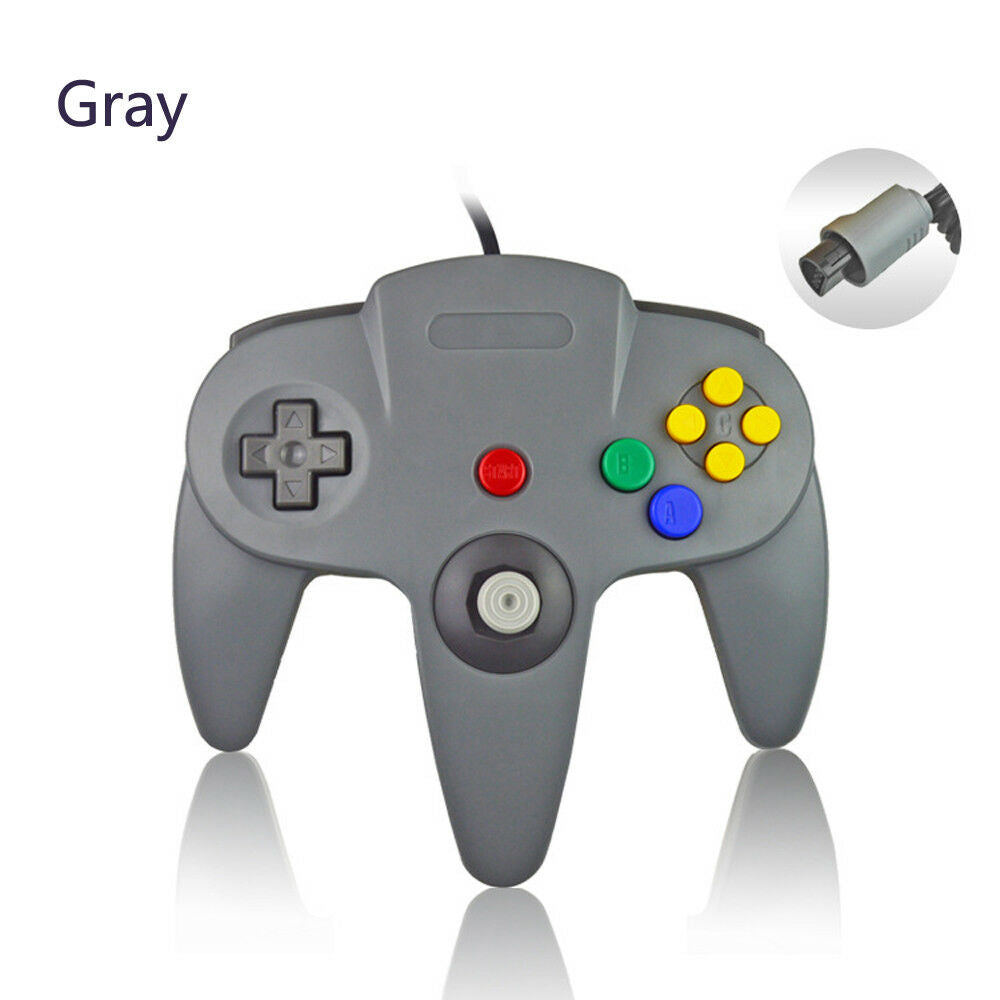 Retro Gray Wired N64 Controller Gamepad Joystick for N64 Game System Mario Kart