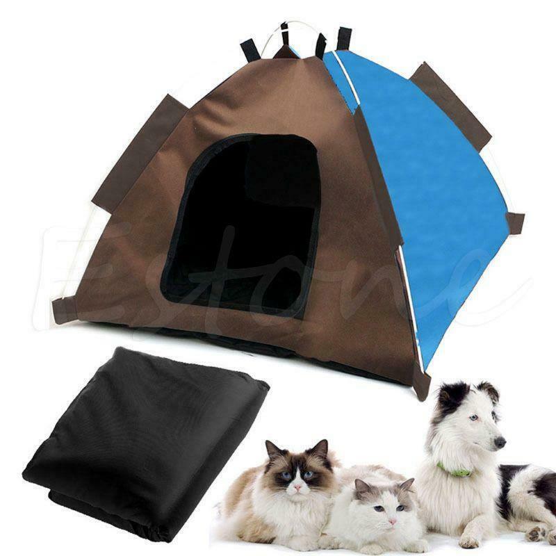 Dog Cat Camping Gear Set with Pet Tent and Outdoor Bed Medium Foldable Doghouse